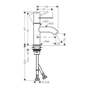 Mitigeur lavabo 70, poignée étrier, bonde à écoulement libre chromé brossé|Hansgrohe-HA338021260