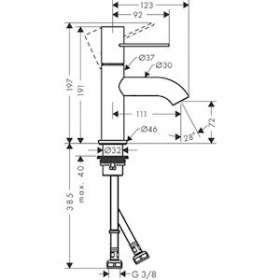 Mitigeur lavabo 70, poignée étrier, bonde à écoulement libre chromé brossé|Hansgrohe-HA338021260