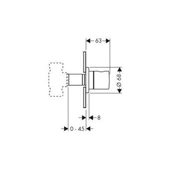 Set de finition pour robinet d'arrêt 1/2' et 3/4', laiton poli|Hansgrohe-HA338976930