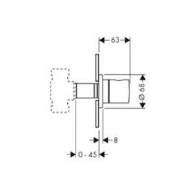 Set de finition pour robinet d'arrêt 1/2' et 3/4', laiton poli|Hansgrohe-HA338976930