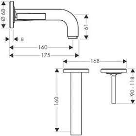 Mitigeur lavabo encastré avec rosaces, bonde à écoulement libre chromé poli|Hansgrohe-HA339113020