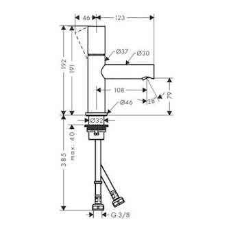 Mitigeur lavabo 80, poignée zéro, bonde à écoulement libre chromé poli|Hansgrohe-HA345005020