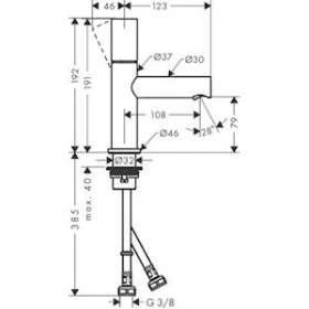 Mitigeur lavabo 80, poignée zéro, bonde à écoulement libre chromé poli|Hansgrohe-HA345005020