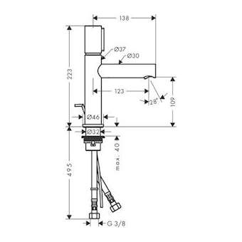 Mitigeur lavabo Select 110 avec tirette et vidage nickel poli|Hansgrohe-HA345010830