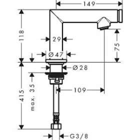 Robinet de lave-mains Select eau froide sans tirette ni vidage bronze poli|Hansgrohe-HA345130130