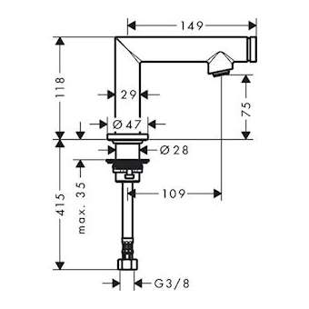 Robinet de lave-mains Select eau froide sans tirette ni vidage chromé brossé|Hansgrohe-HA345130260