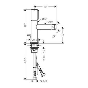 Mitigeur bidet Select avec tirette et vidage chromé brossé|Hansgrohe-HA345210260
