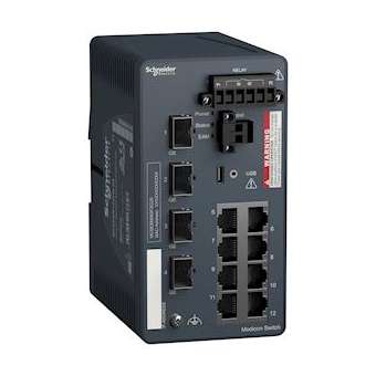 Modicon switch administré - 8 ports cuivre et 4 ports cuivre/fibre via SFP|Schneider Electric-SCHMCSESM123F2LG0
