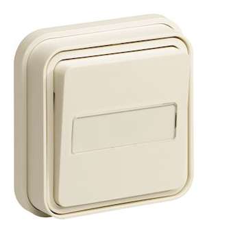 cubyko Poussoir porte-étiquette 1F encastré blanc IP55|Hager-HAGWNE025B