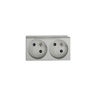 Prise TerCia 2 pôles + terre double spécial goulotte alucolor|Iboco-IBOB45023
