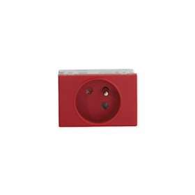 Prise TerCia 2 pôles + terre simple spécial goulotte rouge|Iboco-IBOB45014
