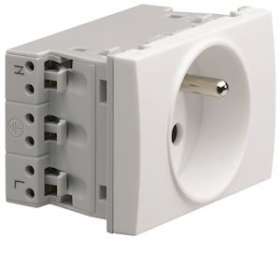 Systo prise de courant spécial goulotte 2P+T 16A 250V 2 modules Blanc|Hager-HAGWS121