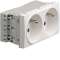 Systo prise de courant double spécial goulotte 2P+T 16A 250V 4 modules Blanc