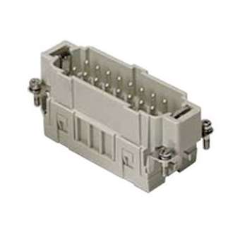 Insert mâleà lame de pression 16P+T 16A 500V numéroté de 17 à 32 - gabarit 77.27|Ilme-IL1CSEM16N