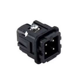 Insert mâle 3P+T 10A 250V noir gabarit 21.21|Ilme-IL1CKM03N