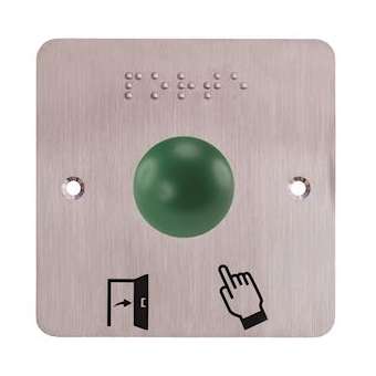 Bouton poussoir ergonomique dome vert Contact NO+NC Plaque 80 x 80 mm|-IZYSS19D32P201
