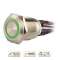 Bouton poussoir acier inox diam. 19 mm Halo vert 12V DC Contact NO+NC (F)