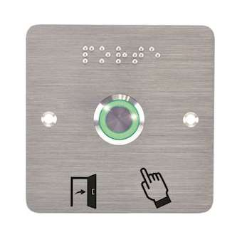 Bouton poussoir acier inox d19 mm Halo vert 24V DC Contact NO+NC (V) + SSP201|-IZYSS19G24P201