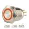 Bouton poussoir acier inox diam. 19 mm Halo orange 12V DC Contact NO+NC (C)
