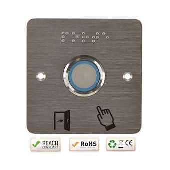 Bouton p. PMR acier inox d25 mm Halo B/V/R et buzzer Relais temporisé + SSP225|-IZYSS25PMRP225