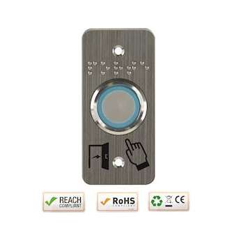 Bouton p. PMR acier inox d25 mm Halo B/V/R et buzzer Relais temporisé + SSP125|-IZYSS25PMRP125