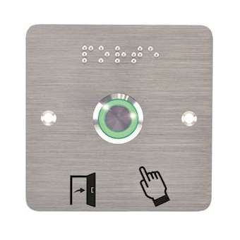 Bouton poussoir acier inox d19 mm Halo vert 12V DC Contact NO+NC (C) + SSP201|-IZYSS19G12CP201