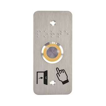 Bouton poussoir acier inox d19 mm Halo jaune 12V DC Contact NO+NC (C) + SSP101|-IZYSS19Y12CP101