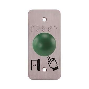 Bouton poussoir ergonomique dome vert Contact NO+NC Plaque 39,5 x 84,5 mm|-IZYSS19D32P101