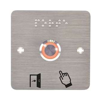 Bouton poussoir acier inox d19 mm Halo orange 12V DC Contact NO+NC (V) + SSP201|-IZYSS19O12P201