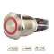 Bouton poussoir acier inox diam. 19 mm Halo rouge 12V DC Contact NO+NC (F)