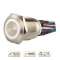Bouton poussoir acier inox diam. 19 mm Halo blanc 12V DC Contact NO+NC (F)