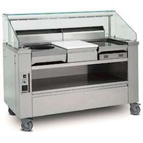 Show-cooking 3 postes Dimensions (LxPxH) mm: 1515x761x1264|Tecnox-TNXVISIO-3P-2