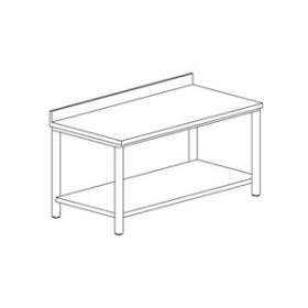 Table adossée avec étagère basse gamme 600|Tecnox-TNXTDE166-1