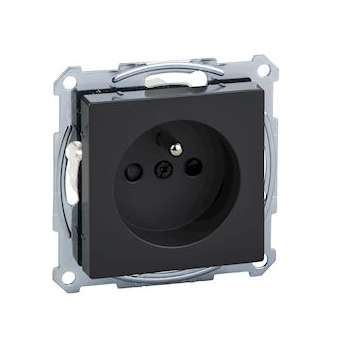 Merten M-Plan - prise 2P+T - NF - borne auto - anthracite|Schneider Electric-SCHMTN2500-0414