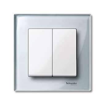 Merten M-Plan - enjoliveur pour commande double d'éclairage - blanc brillant|Schneider Electric-SCHMTN432519