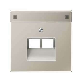 Enjoliveur avec porte étiquette pour double prise IAE/UAE / LS 990 Métal Inox|Jung france-IUNES2969-2NAUA