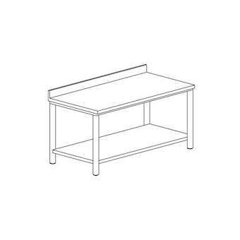 Table adossée avec étagère basse gamme 600|Tecnox-TNXTDE126-1