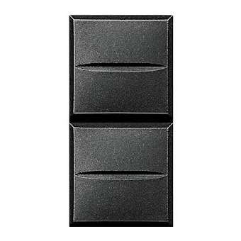 Double poussoir Axolute NO+NO 10A 250V~ - finition Anthracite - 1 module|Bticino-TICHS4036