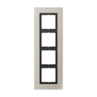 Cadre 4 postes / LS PLUS Métal Inox|Jung france-IUNLSP984ES