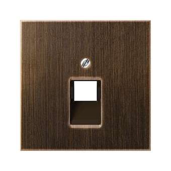 Enjoliveur pour prise RJ simple IAE/UAE / LS 990 Laiton ancien|Jung france-IUNME2969-1UAAT