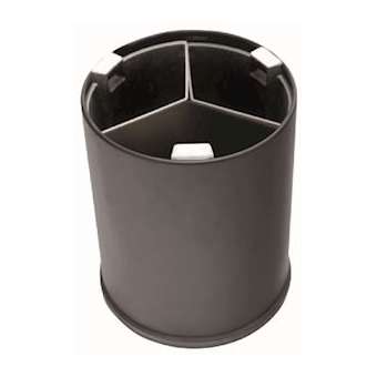 CORBEILLE ronde noire 13L 3 bacs noirs|JVD-JVD899881