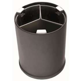 CORBEILLE ronde noire 13L 3 bacs noirs|JVD-JVD899881