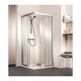 PAROI JAZZ+ 1/2 ENSEMBLE COULISSANT SANS SEUIL 90 TRANSPARENT ARGENT MAT|Leda-LD1L13JPCAS09030