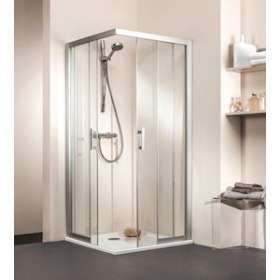 PAROI JAZZ+ 1/2 ENSEMBLE COULISSANT SANS SEUIL 90 TRANSPARENT ARGENT MAT|Leda-LD1L13JPCAS09030