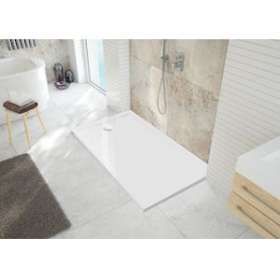 RECEVEUR SPACE MINERAL S RECTANGLE 80X140 BLANC ANTIDERAPANT|Leda-LD1L12SMSR1480AD