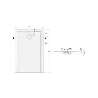 RECEVEUR SPACE MINERAL S RECTANGLE 90X160 BLANC ANTIDERAPANT|Leda-LD1L12SMSR1690AD