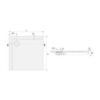 RECEVEUR SPACE MINERAL CARRE 80 BLANC|Leda-LD1L12SM9C080