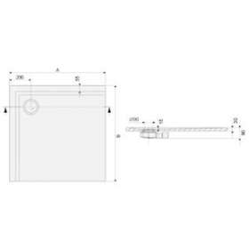 RECEVEUR SPACE MINERAL CARRE 80 BLANC|Leda-LD1L12SM9C080