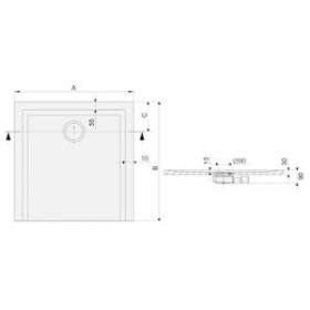 RECEVEUR SPACE MINERAL S CARRE 70X70 BLANC|Leda-LD1L12SMSC070