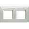Plaque Livinglight Kristall 2+2 modules horizontal ou vertical - Gris|Bticino-TICLNA4802M2KG